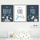 Be Kind, Be Brave, Be You Cotton Canvas Wall Art.