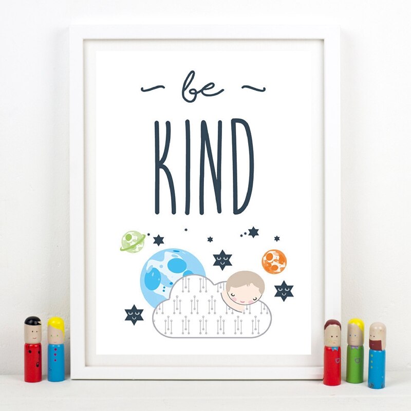 Be Kind, Be Brave, Be You Cotton Canvas Wall Art.