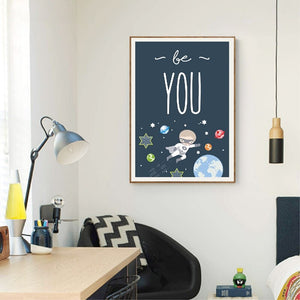 Be Kind, Be Brave, Be You Cotton Canvas Wall Art.