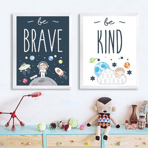 Be Kind, Be Brave, Be You Cotton Canvas Wall Art.