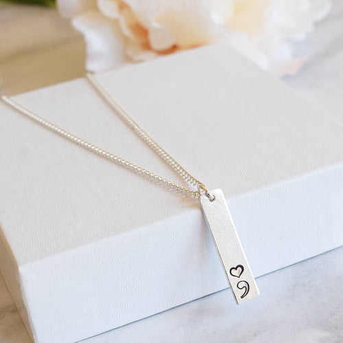 Heart Semicolon Necklace - The Serenity Movement