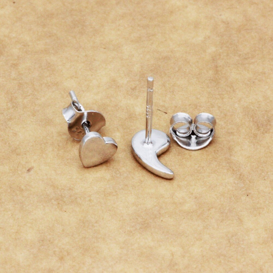 Semicolon Sterling Silver Earrings - The Serenity Movement