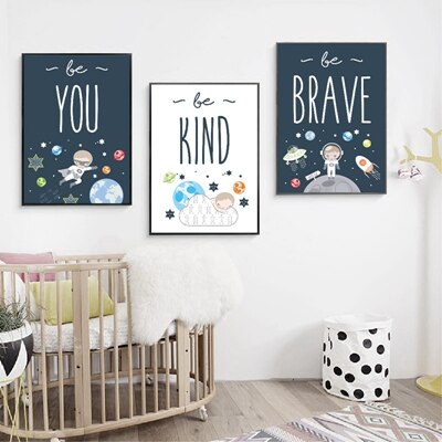 Be Kind, Be Brave, Be You Cotton Canvas Wall Art.