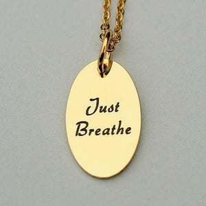 Gold “Just Breath” Necklace - The Serenity Movement