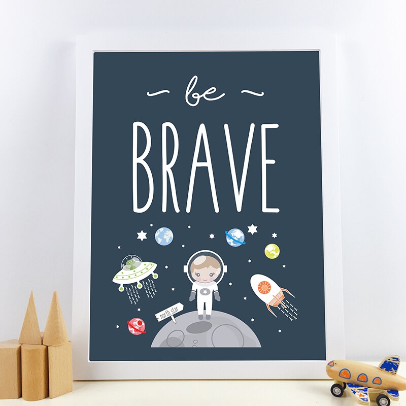 Be Kind, Be Brave, Be You Cotton Canvas Wall Art.