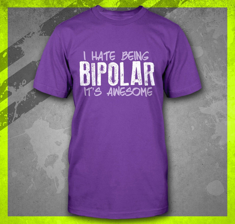 Bipolar diesorder awareness t shirt purple