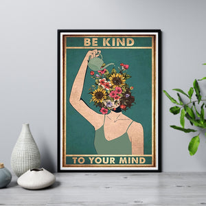 Be Kind To Your Mind Cotton Canvas Wall Art